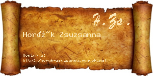 Horák Zsuzsanna névjegykártya